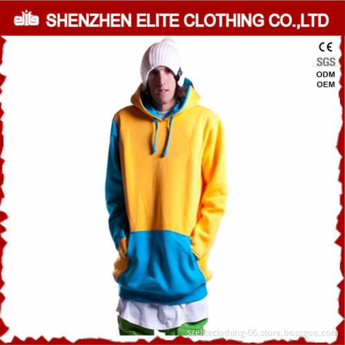 2017 spring yellow blue 100% cotton plain men hoodie